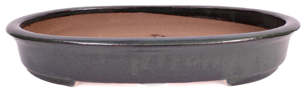 Bonsai - Schale oval 48 x 38.5 x 8 cm, grün  frostfest 40449