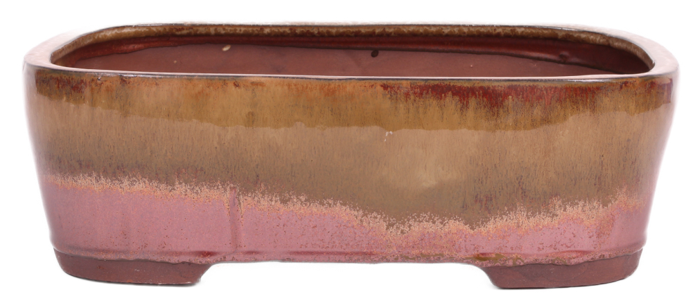 Preview: Bonsai - Schale eckig 32 x 24.5 x 10 cm Braun-Kupferfarben  40452