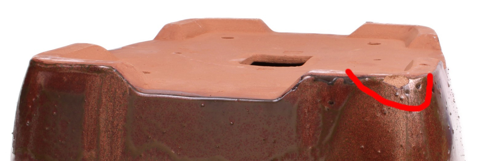 Preview: Bonsai - Schale eckig 53 x 42 x 10 cm Kupferfarben frostfest 40453  2.Wahl