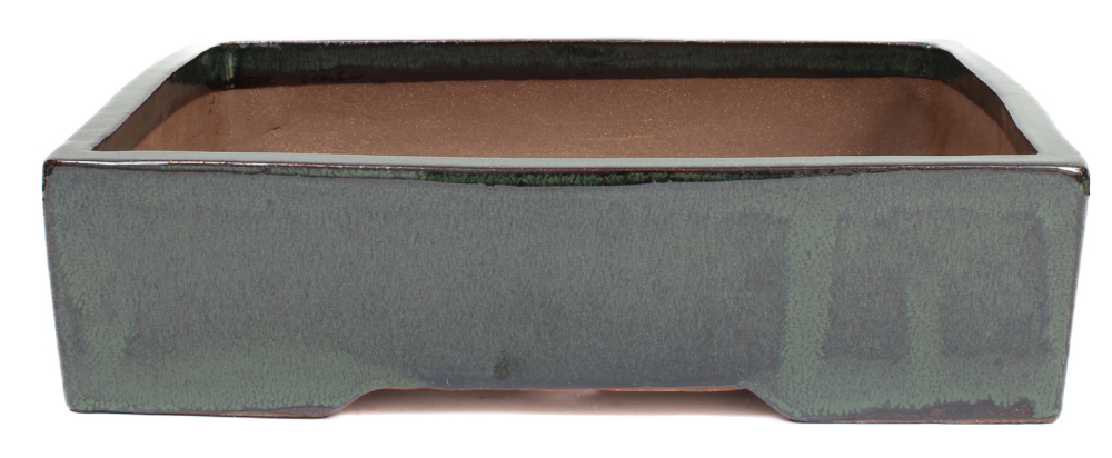 Bonsai - Schale  eckig  35 x 29 x 9.5 cm moosgrün frostfest 40455