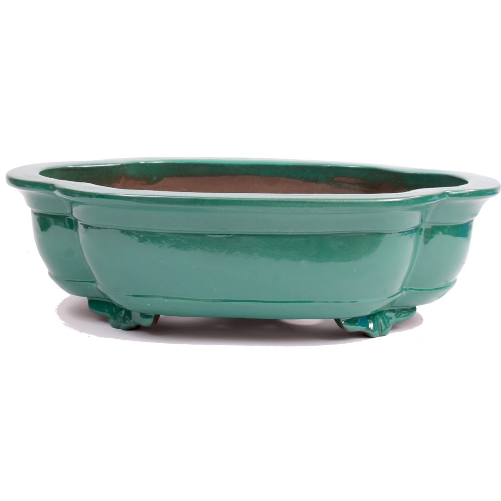 Bonsai - Schale,  oval, 49 x 37 x 14 cm, grün, frostfest 40723