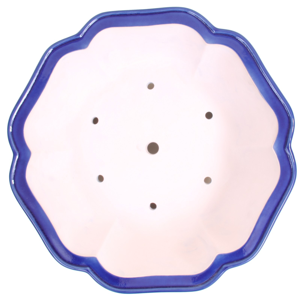 Preview: Bonsai - Schale rund 41 Ø x 13,5 cm, blau glasiert 40974