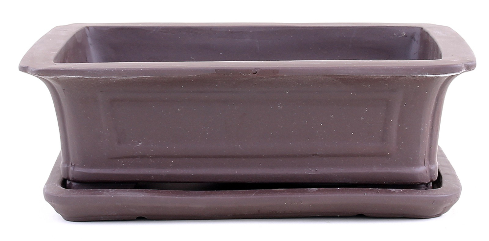 Preview: Bonsai - Schale + Untersetzer mit Motiv, 35 x 25 x 11 cm eckig   41075