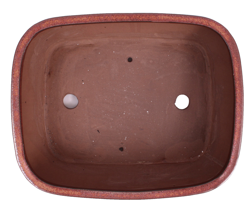 Preview: Bonsai - Schale eckig 32 x 25.5 x 10.5 cm, kupferfarben, mit Untersetzer 41110