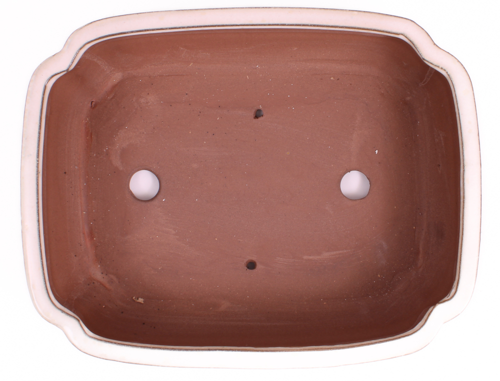 Preview: Bonsai - Schale eckig 32.5 x 25.5 x 9 cm, creme, mit Untersetzer 41112