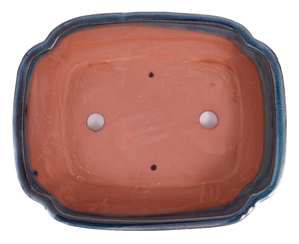 Preview: Bonsai - Schale eckig 33 x 26 x 10 cm, grünblau, mit Untersetzer 41113