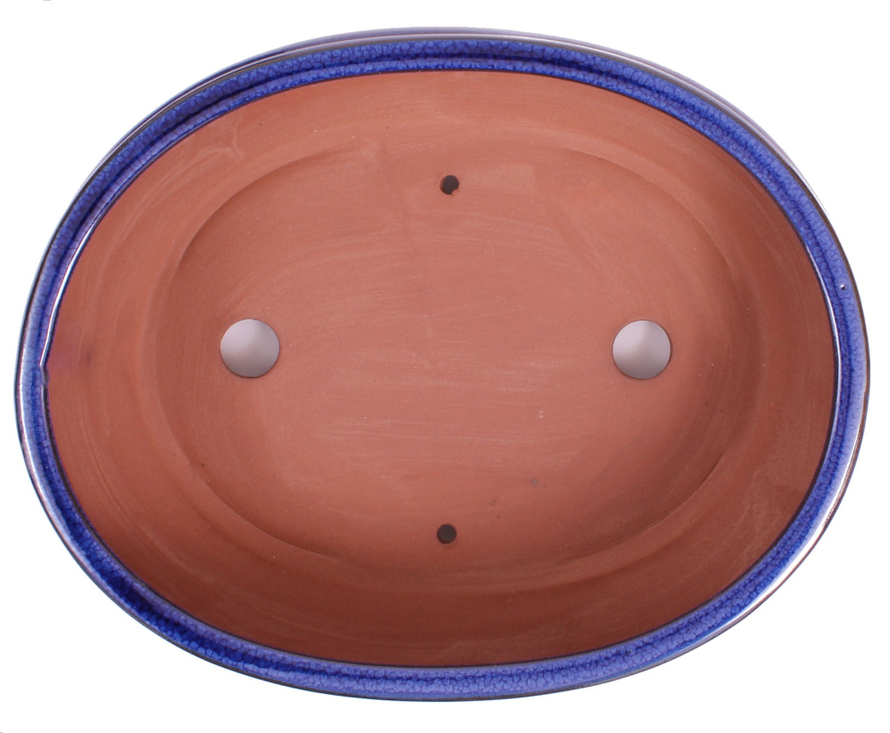 Preview: Bonsai - Schale oval 31 x 24 x 10.5 cm, blau, mit Untersetzer 41114
