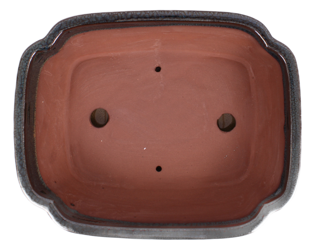 Preview: Bonsai - Schale eckig 32 x 25.5 x 10.5 cm , blaugrün / beige , mit Untersetzer 41119