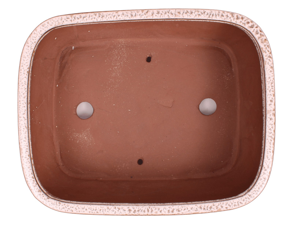 Preview: Bonsai - Schale eckig 31.5 x 25.5 x 11 cm , beige / kupfer , mit Untersetzer 41129