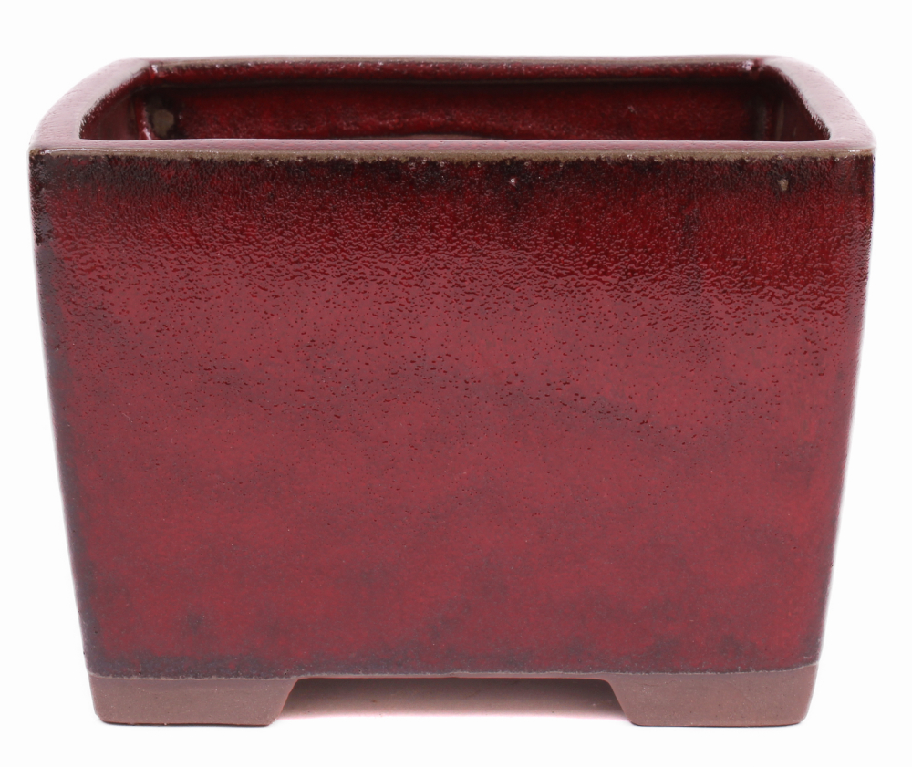 Preview: Bonsai Kaskadenschale quadratisch 18 x 18 x 12.5 cm bordeauxfarben 50070