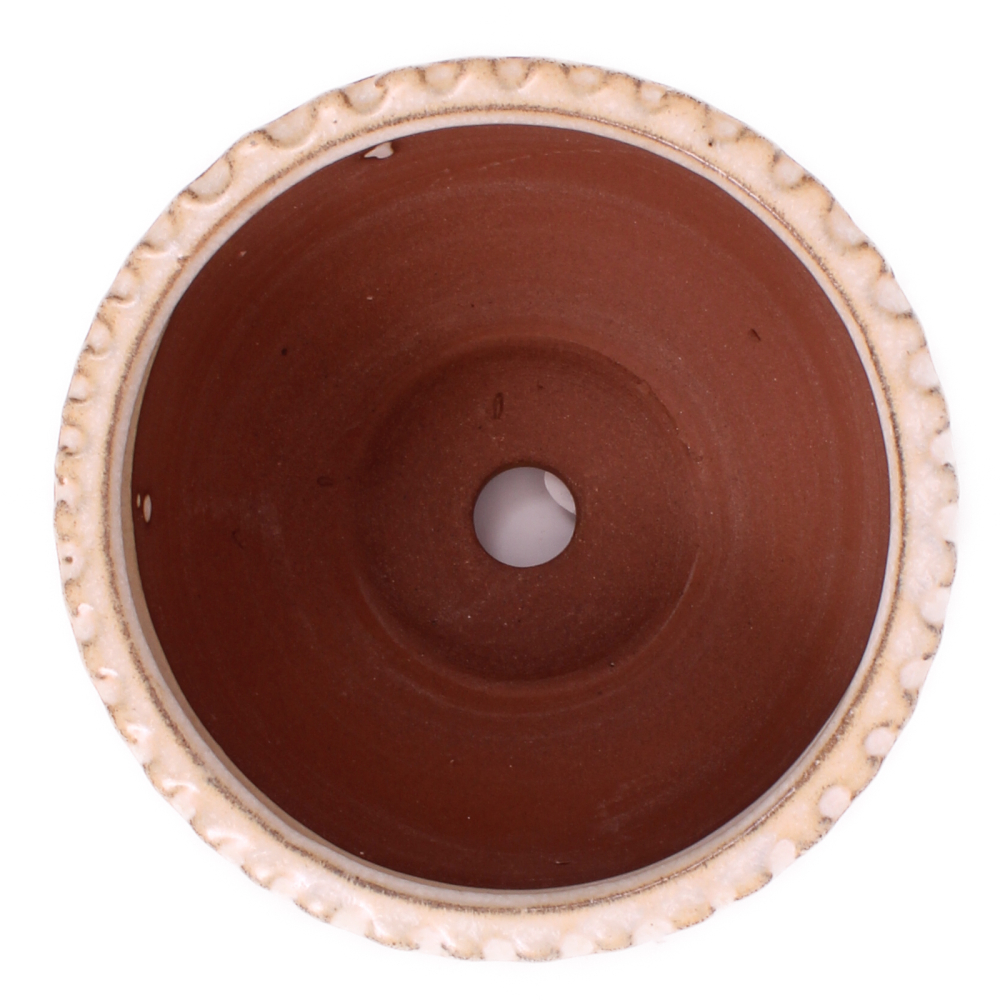 Preview: Bonsai Kaskadenschale rund 13 Ø x 8 cm, creme  50176