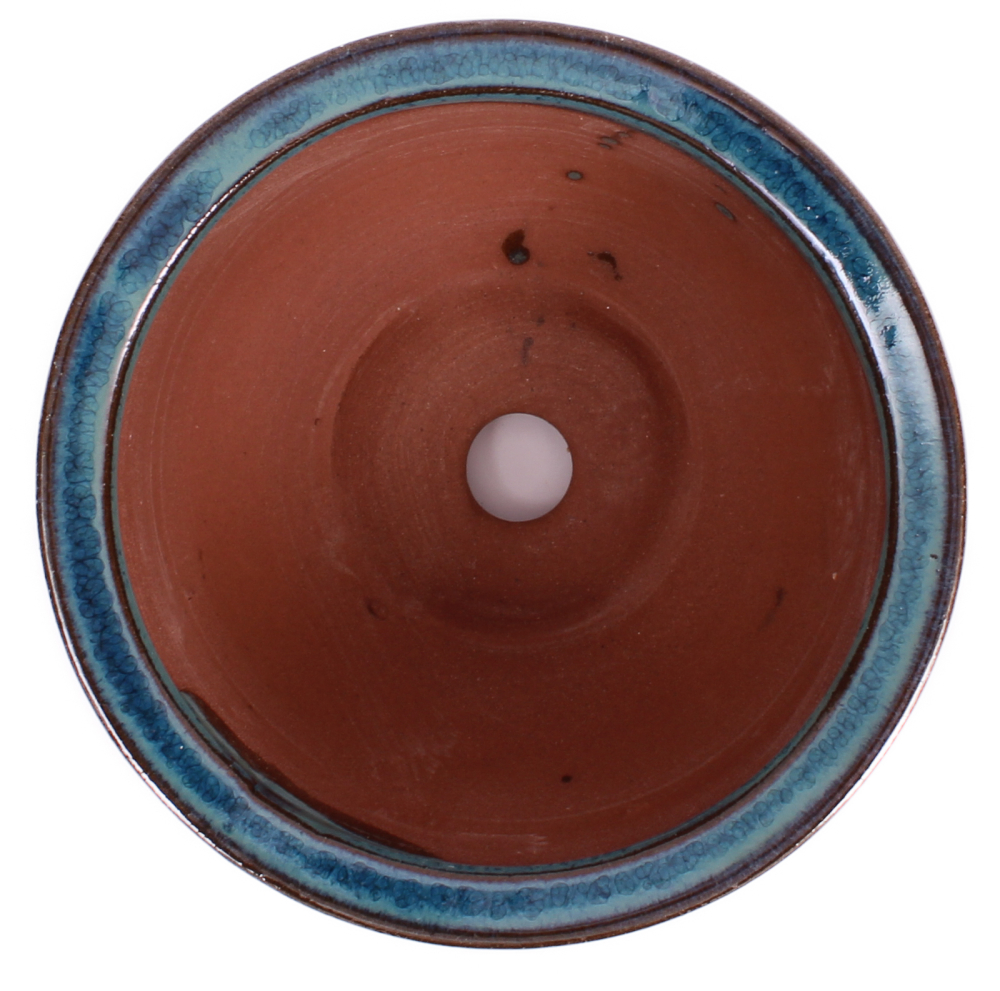 Preview: Bonsai Kaskadenschale rund 13 Ø x 7.7 cm, blaugrün  50181