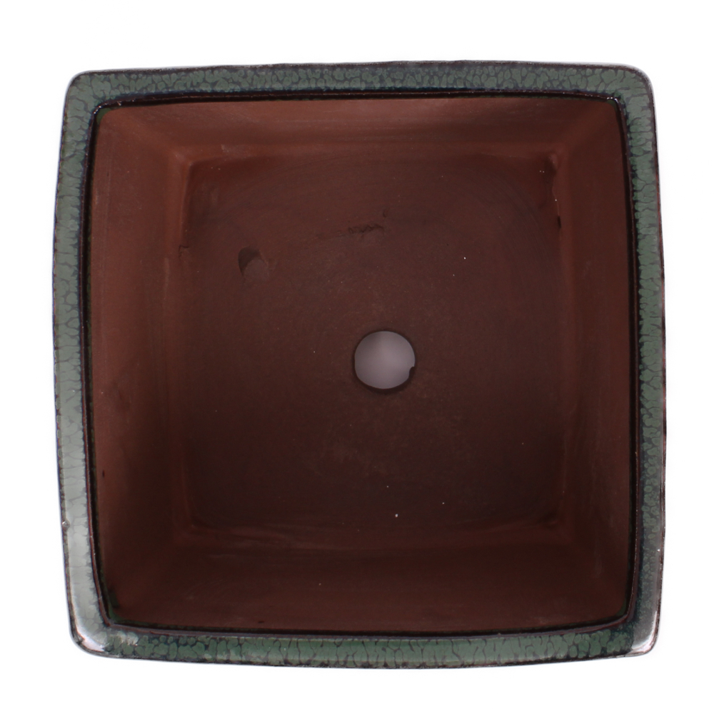Preview: Bonsai Kaskadenschale quadratisch 13.5 x 13.5 x 10.5 cm grün  50205