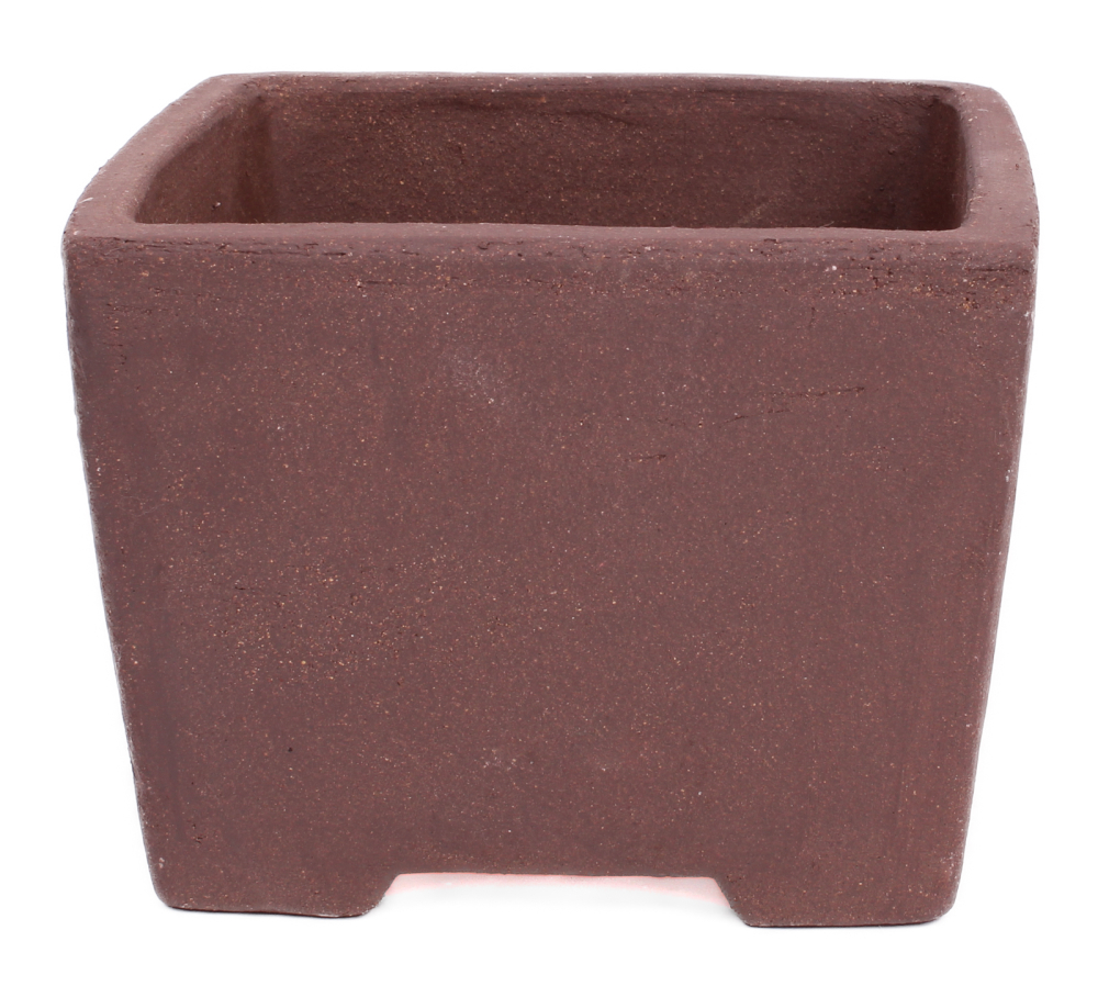 Preview: Bonsai - Kaskadenschale 13.5 x 13.5 x 10 cm unglasiert braun 50207