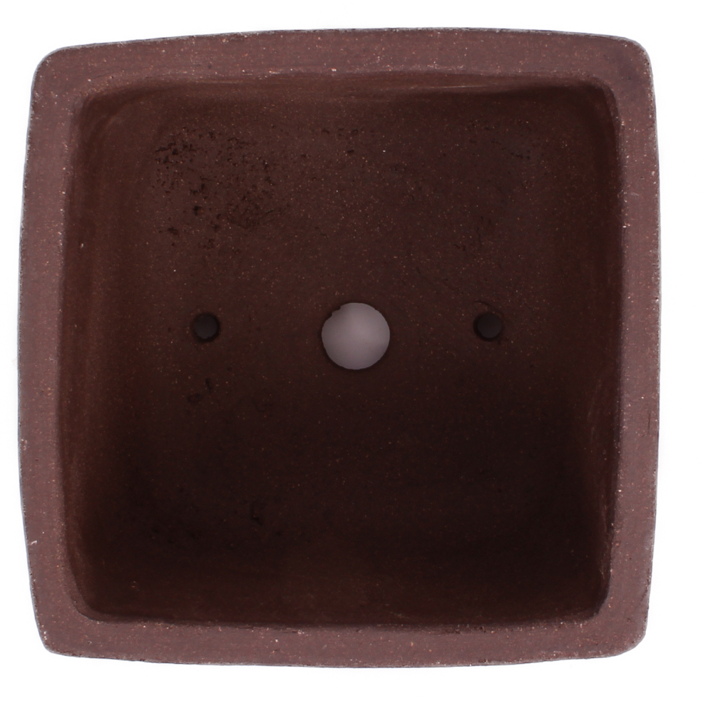 Preview: Bonsai - Kaskadenschale 13.5 x 13.5 x 10 cm unglasiert braun 50207