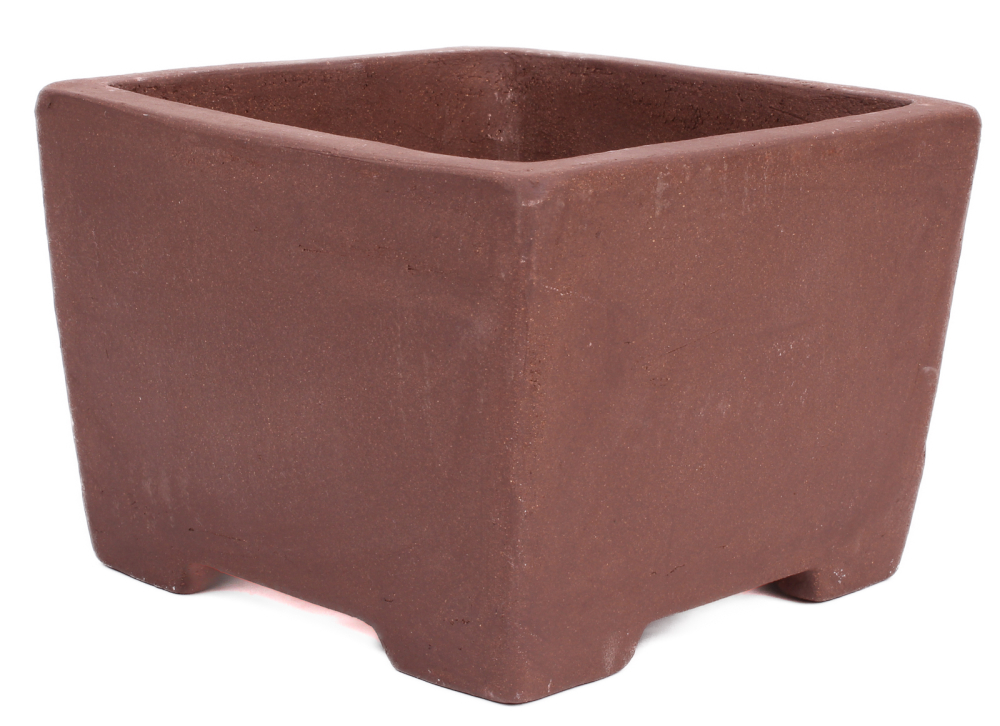 Bonsai - Kaskadenschale 18.5 x 18.5 x 13 cm unglasiert braun 50208