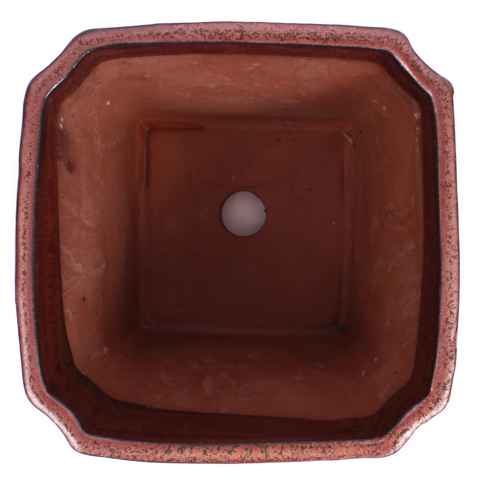 Preview: Bonsai Kaskadenschale quadratisch 13 x 13 x 11.5 cm kupferfarben 50213