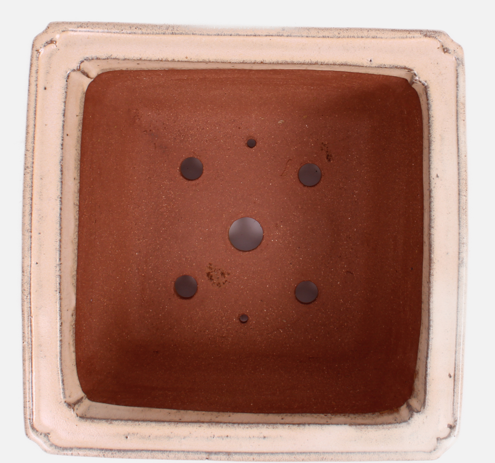 Preview: Bonsai - Kaskadenschale 30 x 30 x 16 cm eckig cremefarben frostfest 50234