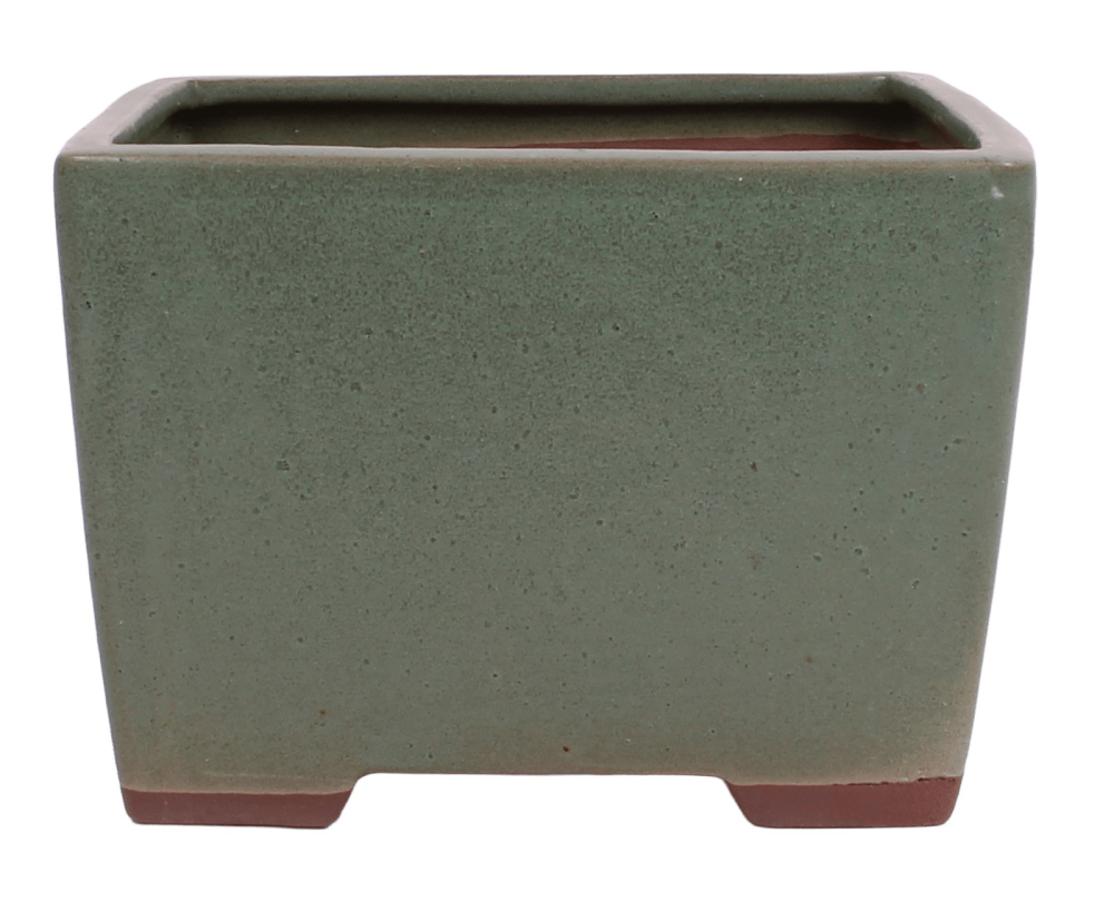 Preview: Bonsai Kaskadenschale quadratisch 18 x 18 x 12.5 cm mattgrün 50242