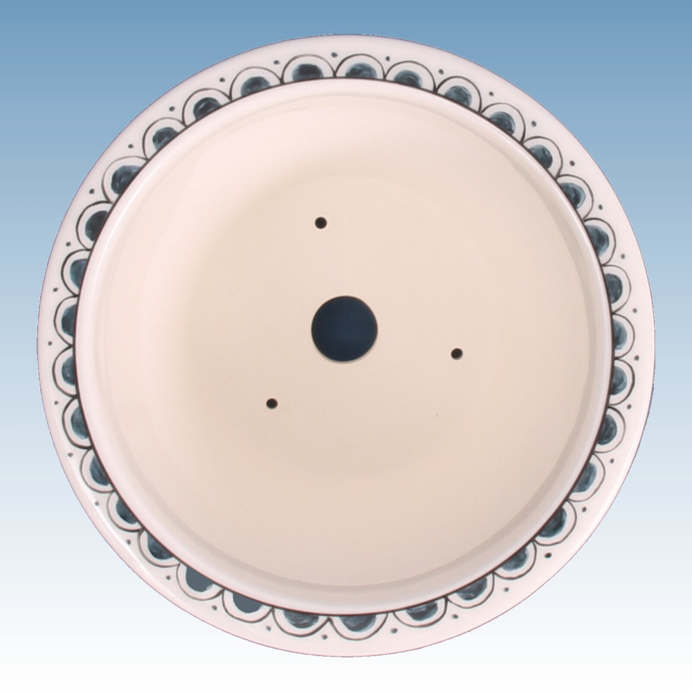 Bonsai - Schale, Kaskadenschale, rund  15 Ø x 11,5 cm, handbemalt  50863