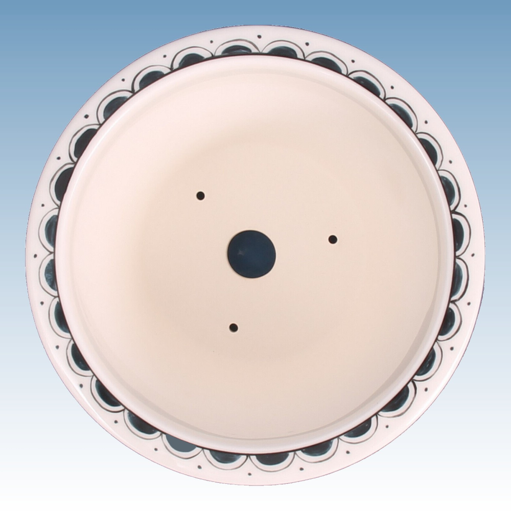 Bonsai - Schale, Kaskadenschale, rund  15 Ø x 11,5 cm, handbemalt  50864