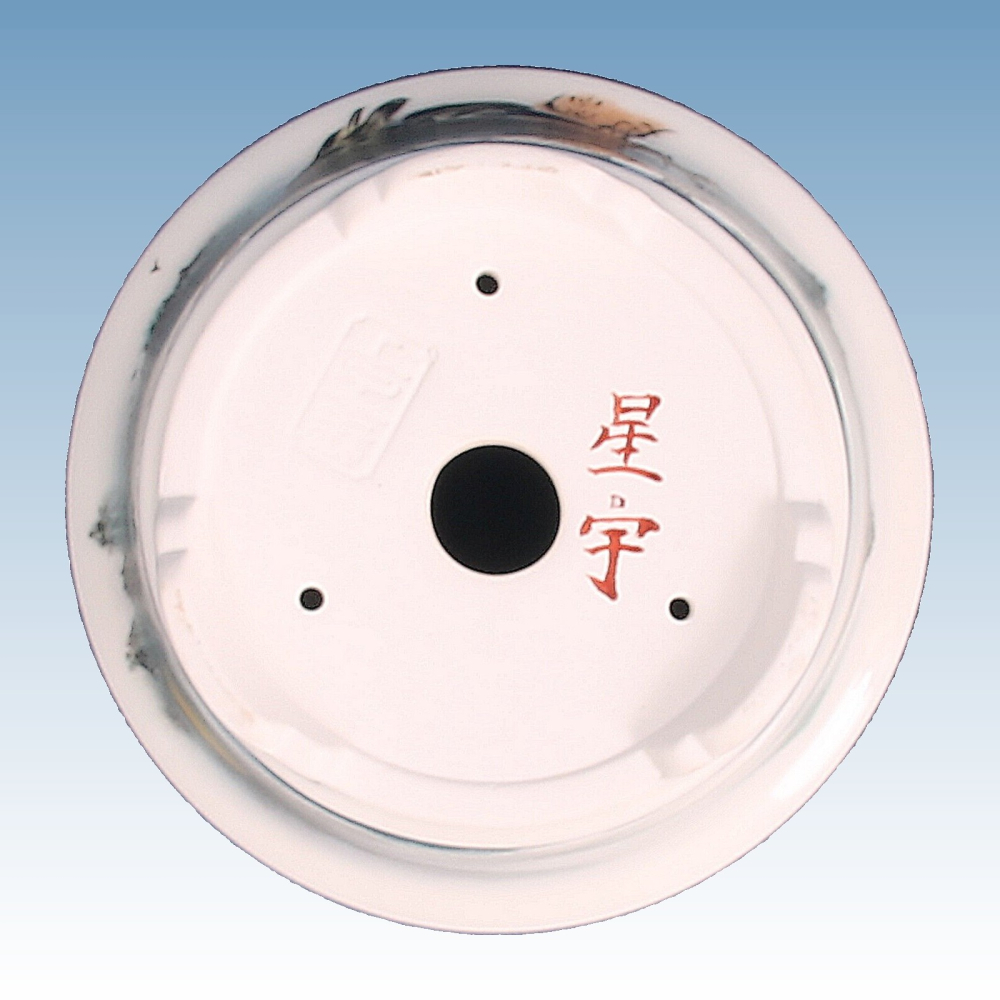 Bonsai - Schale, Kaskadenschale, rund  15 Ø x 11,5 cm, handbemalt  50864