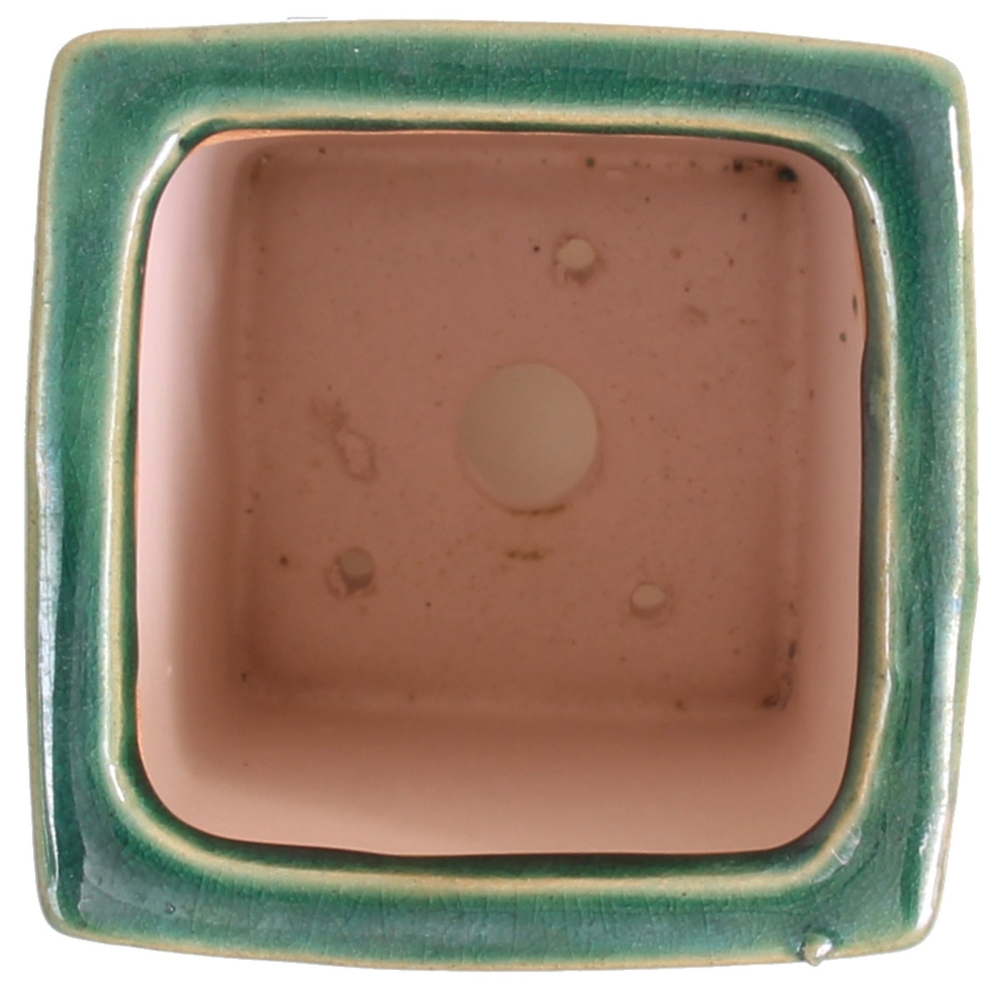 Bonsai - Schale, Kaskadenschale, eckig 9 x 9 x 14,5 cm, grün   50961