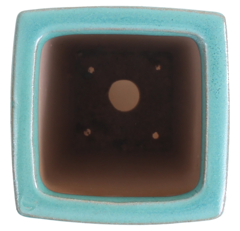 Bonsai - Schale, Kaskadenschale, eckig 9 x 9 x 21 cm, blaugrün   50964