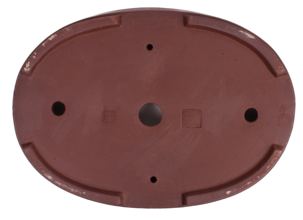 Preview: Bonsai - Schale Waldschale oval 37.5 x 26.5 x 5 cm unglasiert braun frostfest 51036A  2. Wahl