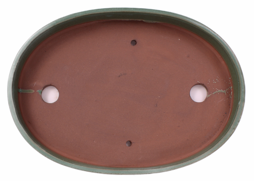 Preview: Bonsai - Schale Waldschale oval 31 x 21 x 4.5 cm matt grün  51085