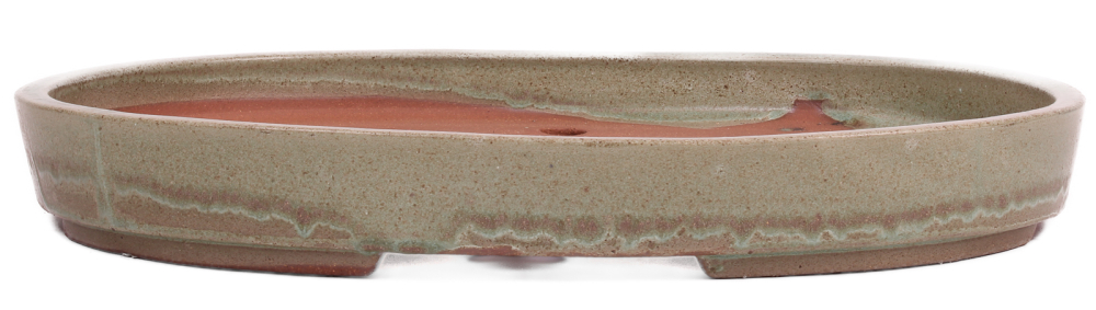 Preview: Bonsai - Schale Waldschale oval 39 x 27 x 5 cm mattgrün frostfest  51087
