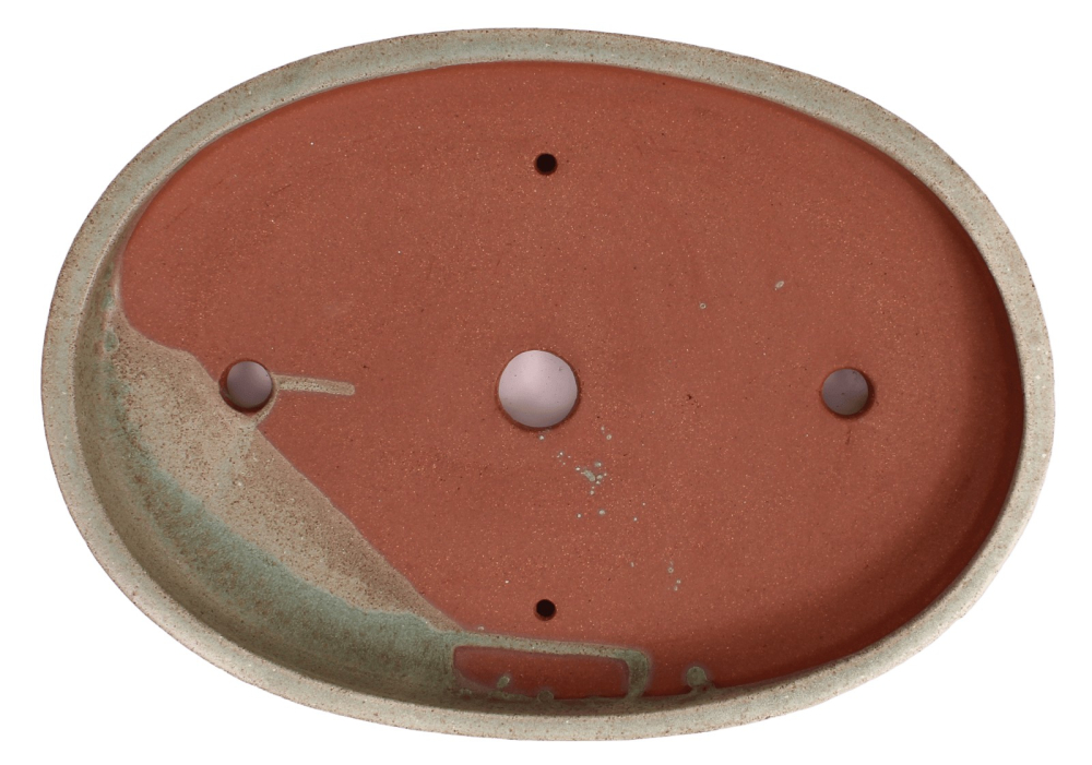 Preview: Bonsai - Schale Waldschale oval 37 x 26.5 x 5 cm mattgrün frostfest  51088