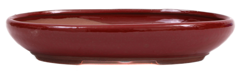 Bonsai - Schale, Waldschale, oval 24 x 18 x 4.5 cm braunrot 51089