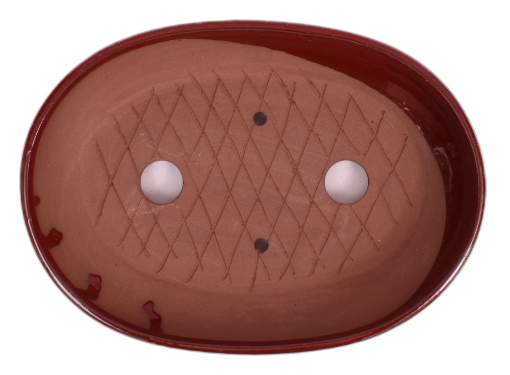 Preview: Bonsai - Schale, Waldschale, oval 24 x 18 x 4.5 cm braunrot 51089