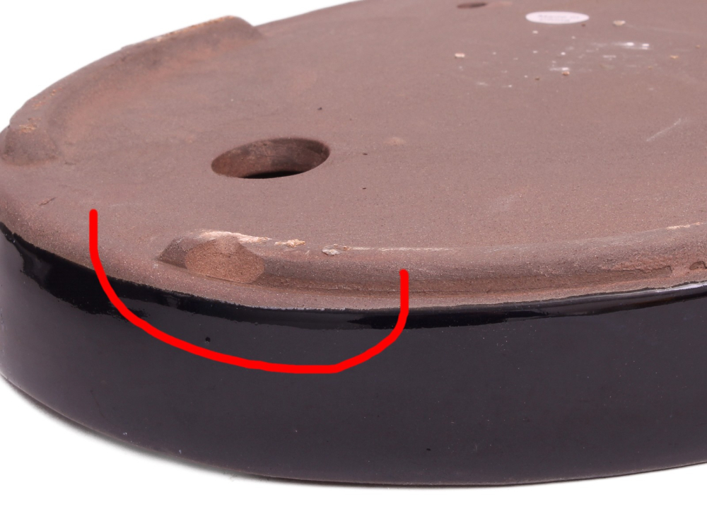 Preview: Bonsai - Schale Waldschale oval 31 x 21 x 4.5 cm dunkelblau   51091  2. Wahl