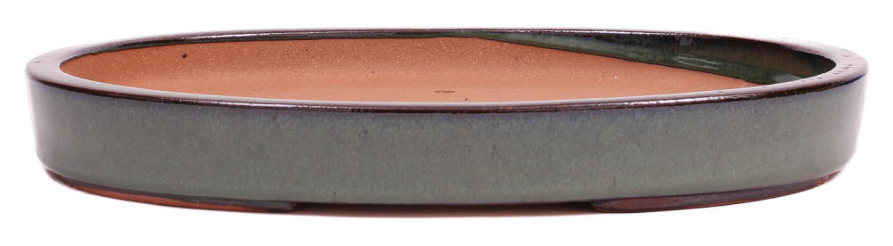 Bonsai - Schale Waldschale oval 34 x 24 x 4.5 cm moosgrün frostfest 51092