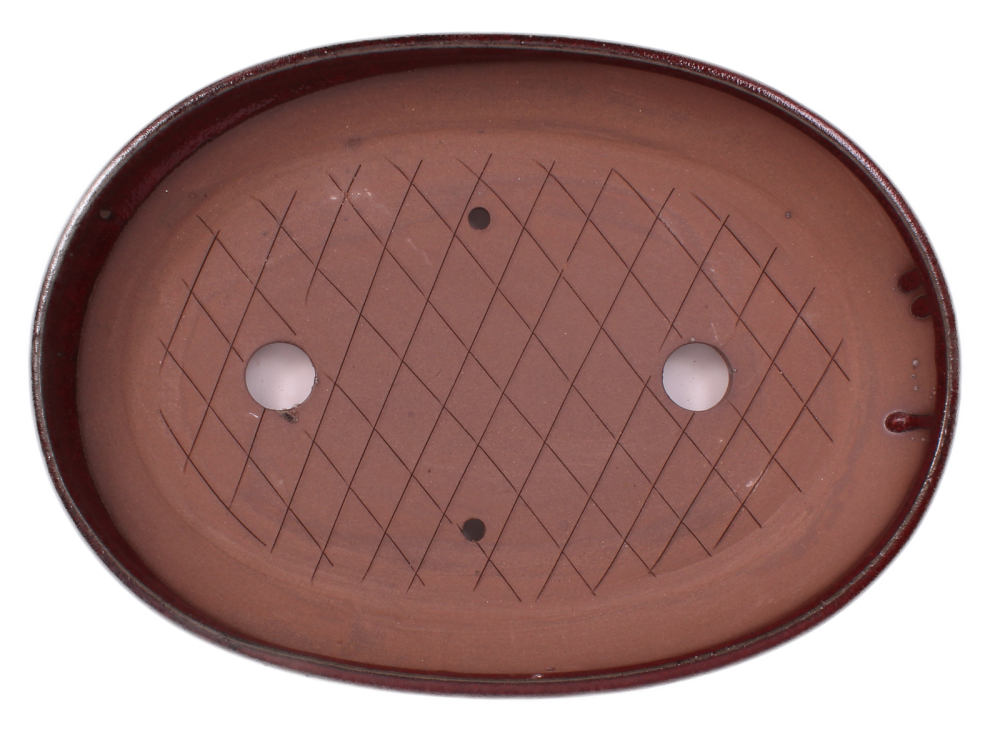 Preview: Bonsai - Schale, Waldschale, oval 31 x 22 x 5 cm bordeaux  51334