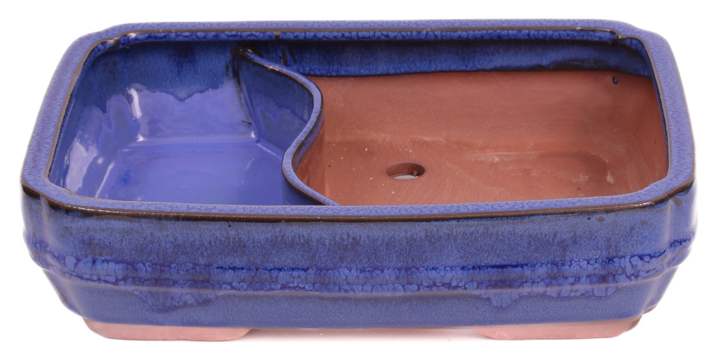 Bonsai - Schale, Wasserschale, eckig  27 x 20.5 x 7.5 cm blau  51358
