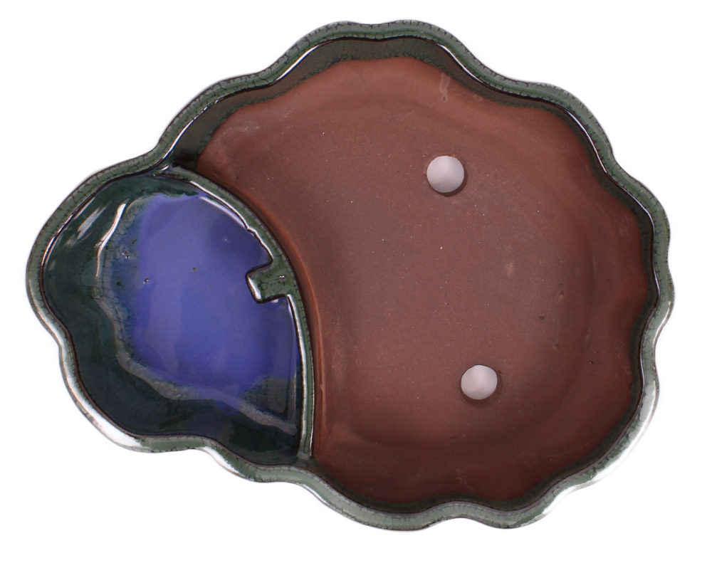 Preview: Bonsai - Schale, Wasserschale, oval 24.5 x 19 x 5.5 cm grün  51364