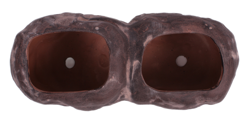 Preview: Bonsai - Schale in Felsenform oval 27 x 11.5 x 11 cm braun  51395