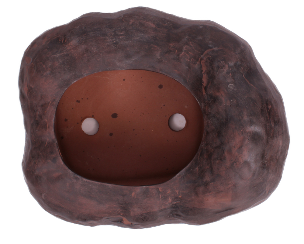 Preview: Bonsai - Schale in Felsenform oval 31 x 25 x 16 cm braun  51396