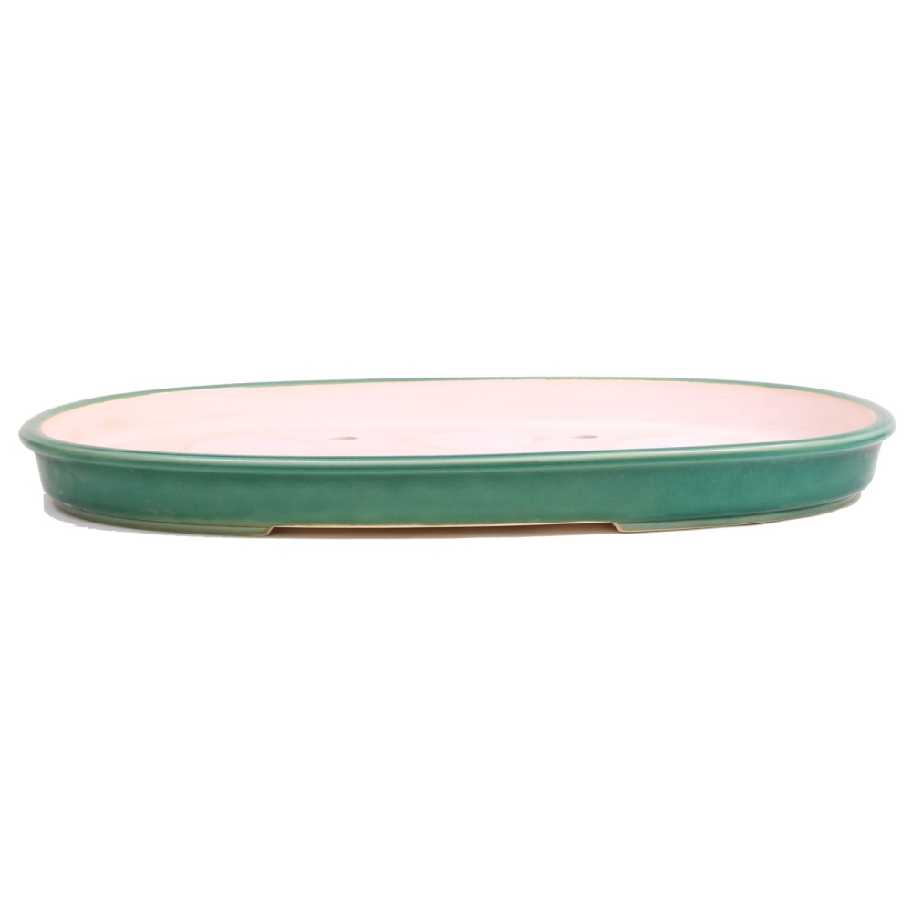 Bonsai - Schale, Waldschale, oval, 52,5 x 37,5 x 4,5 cm, grün  51939