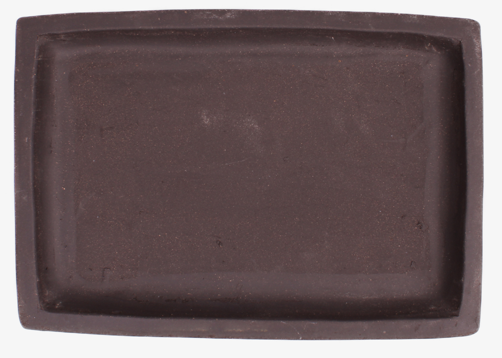 Bonsai - Untersetzer eckig 31 x 21.5 (innen 26 x 16.5) cm Keramik unglasiert braun  53007