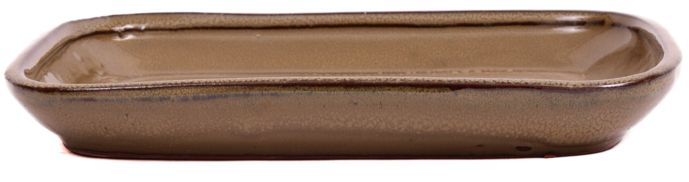 Bonsai - Untersetzer eckig 22 x 16.5 (innen 17 x 11.5) cm hellbraun Keramik 53012