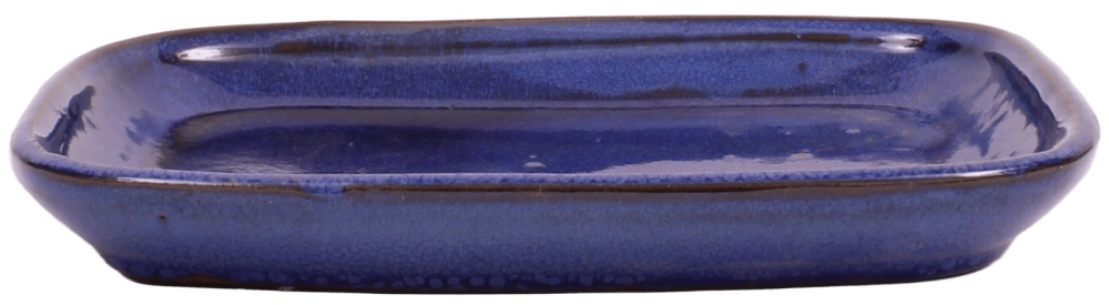 Bonsai - Untersetzer eckig 22 x 16.5 (innen 17 x 11.5) cm blau Keramik 53015