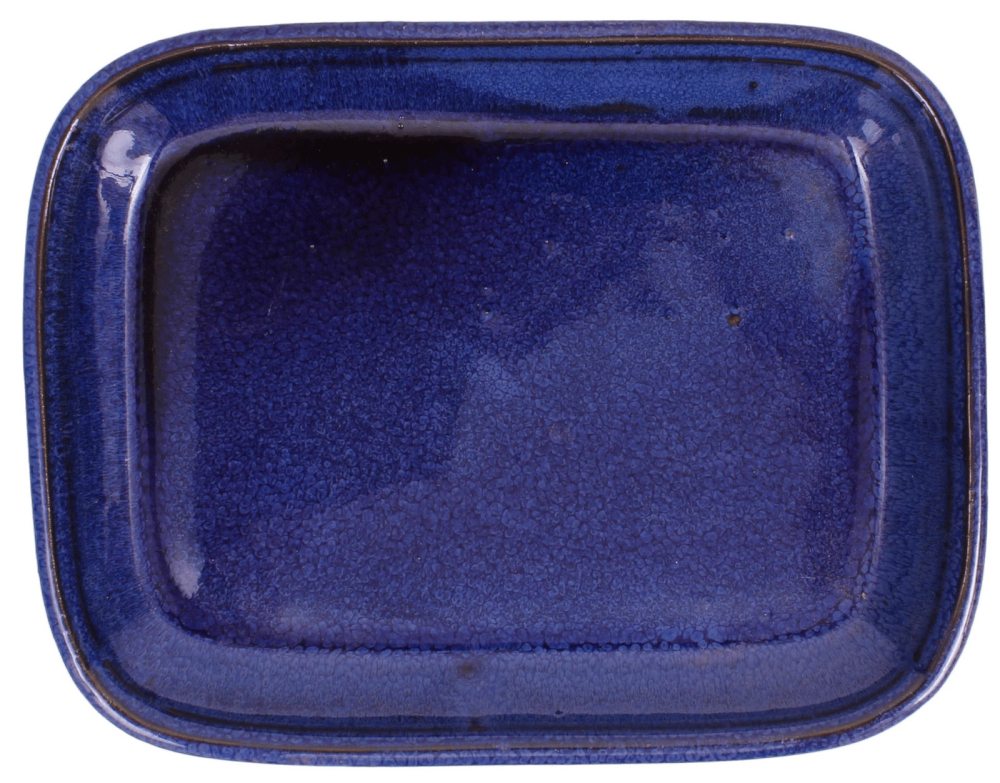 Bonsai - Untersetzer eckig 22 x 16.5 (innen 17 x 11.5) cm blau Keramik 53015