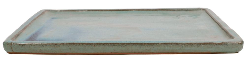 Bonsai-Untersetzer eckig 35 × 28,5 cm - innen 31 × 24,5 cm grün Keramik
