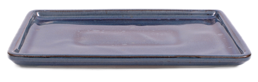 Bonsai - Untersetzer eckig 20.5 x 14.5 (innen 17.5 x 11.5) cm graublau Keramik 53362