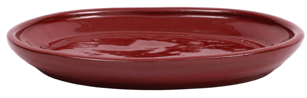 Bonsai - Untersetzer oval 20 x 16.5 (innen 15.5 x 12) cm braunrot Keramik 54036