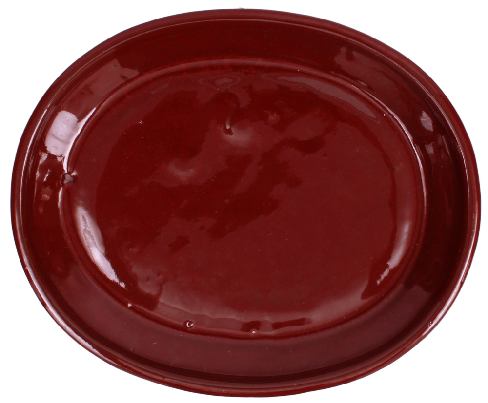 Preview: Bonsai - Untersetzer oval 20 x 16.5 (innen 15.5 x 12) cm braunrot Keramik 54036